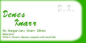 denes knarr business card
